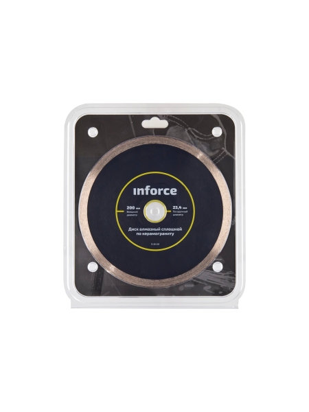 Диск алмазный сплошной по керамограниту (200х25.4х1.6 мм) Inforce 11-01-511