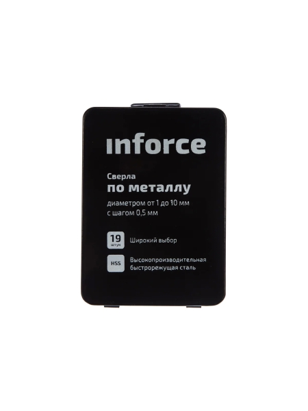 Набор сверл по металлу HSS-R (19 шт; 1-10 мм; шаг 0.5 мм) Inforce 11-01-121