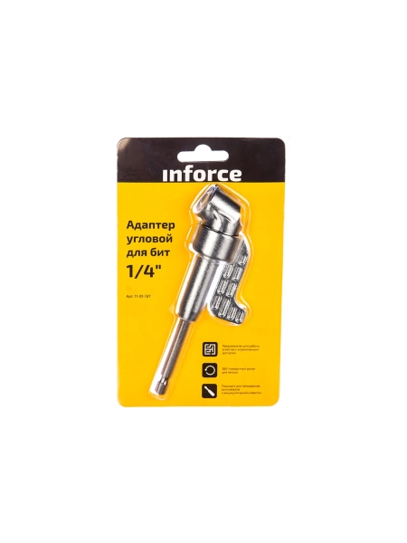 Адаптер угловой для бит 1/4 Inforce 11-01-137