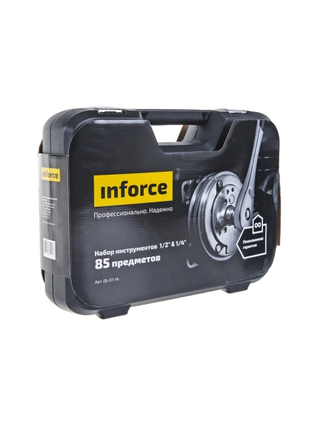 Набор инструментов Inforce 85 предметов 1/2", 1/4" Inforce, Сталь Cr-V, Профессиональный, 06-07-14