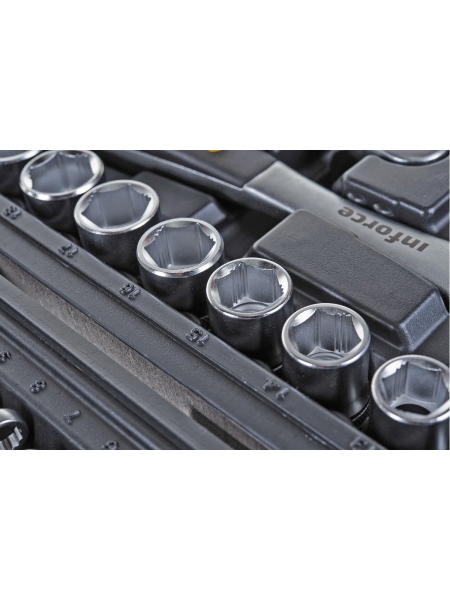 Набор инструментов Inforce 85 предметов 1/2", 1/4" Inforce, Сталь Cr-V, Профессиональный, 06-07-14