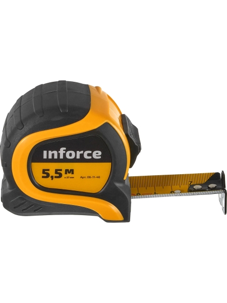 Измерительная рулетка с нейлоновой лентой и магнитным зацепом 5.5x27мм Inforce 06-11-46