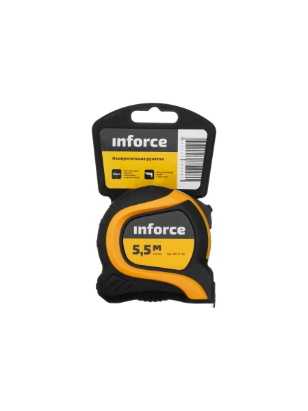 Измерительная рулетка с нейлоновой лентой и магнитным зацепом 5.5x27мм Inforce 06-11-46