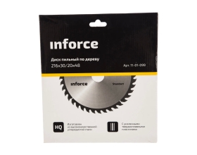 Диск пильный по дереву (216х30/20 мм; 48 зубьев) Inforce 11-01-099