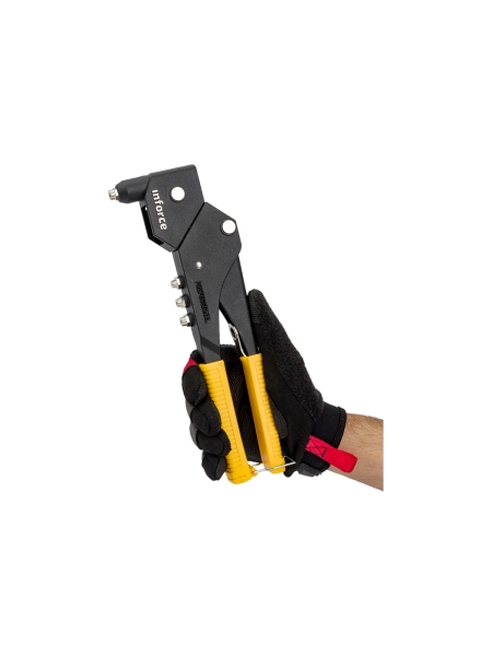 Литой ручной заклепочник Inforce поворотный 360 град., в кейсе, с набором заклепок 2.4-4.8 мм 06-14-111