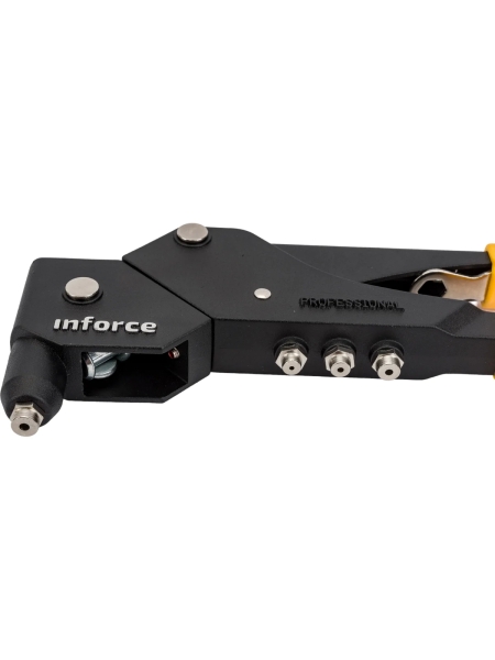 Литой ручной заклепочник Inforce поворотный 360 град., в кейсе, с набором заклепок 2.4-4.8 мм 06-14-111