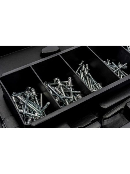 Литой ручной заклепочник Inforce поворотный 360 град., в кейсе, с набором заклепок 2.4-4.8 мм 06-14-111