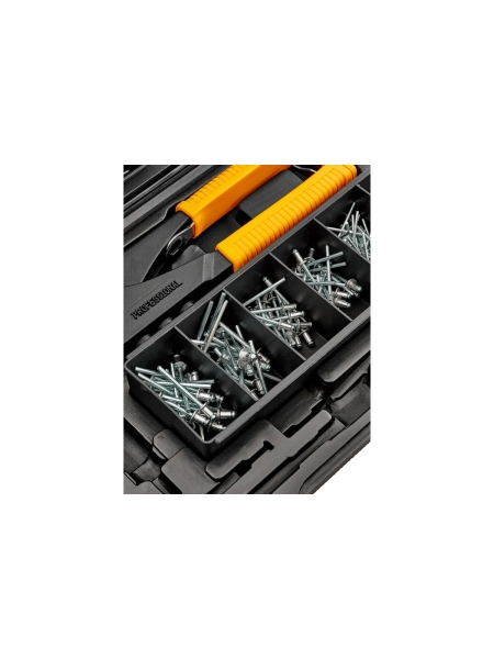 Литой ручной заклепочник Inforce поворотный 360 град., в кейсе, с набором заклепок 2.4-4.8 мм 06-14-111