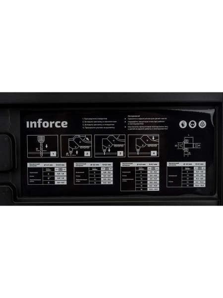 Литой ручной заклепочник Inforce поворотный 360 град., в кейсе, с набором заклепок 2.4-4.8 мм 06-14-111