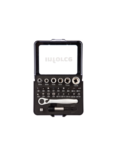 Набор бит и торцевых головок 27 предметов Inforce 06-07-22