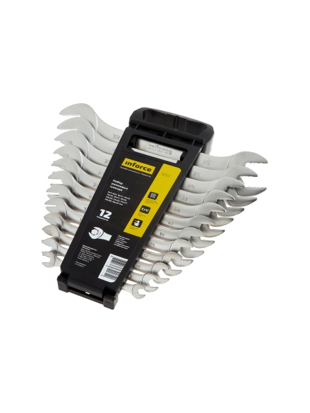 Набор рожковых ключей Inforce 12 предметов, Сталь Cr-V, 6-32мм, профессиональный, 06-05-79