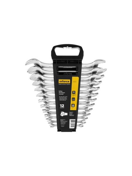 Набор рожковых ключей Inforce 12 предметов, Сталь Cr-V, 6-32мм, профессиональный, 06-05-79