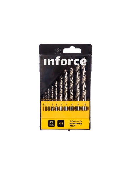 Набор сверл по металлу HSS (10 шт; 1-10 мм; шаг 1 мм) Inforce 11-01-123