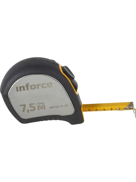 Рулетка в корпусе из нержавеющей стали с автостопом 7.5x25мм Inforce GW 06-11-26
