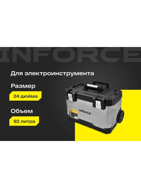 Металлопластиковый ящик для инструментов 24" на колесах Inforce 06-20-09