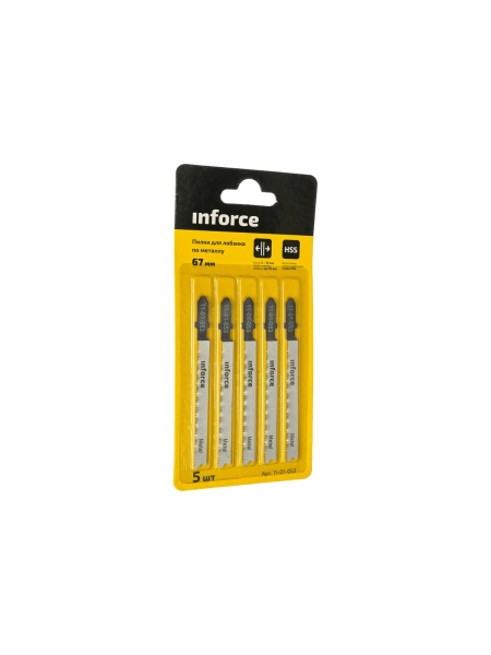 Пилки для лобзика по металлу (67 мм; 5 шт.) Inforce 11-01-053