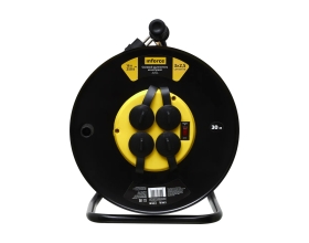 Силовой удлинитель на катушке Inforce 4 гнезда, с/з КГт 3х2,5 16A 30м IP44 GRANITE ZG 09-15-03