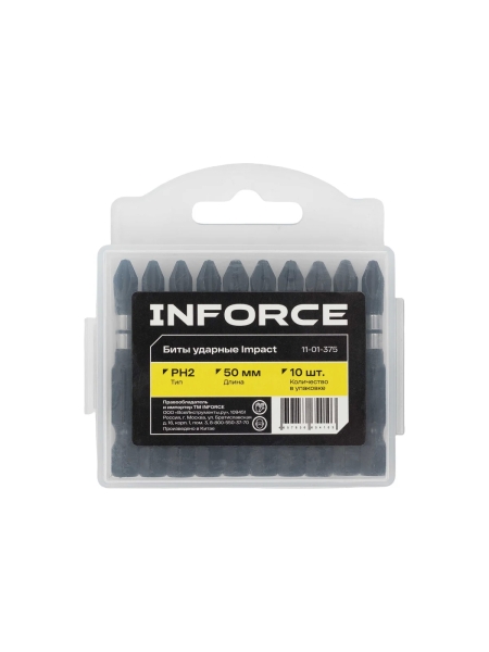 Биты ударные Impact PH2, 50 мм, 10 шт Inforce 11-01-375