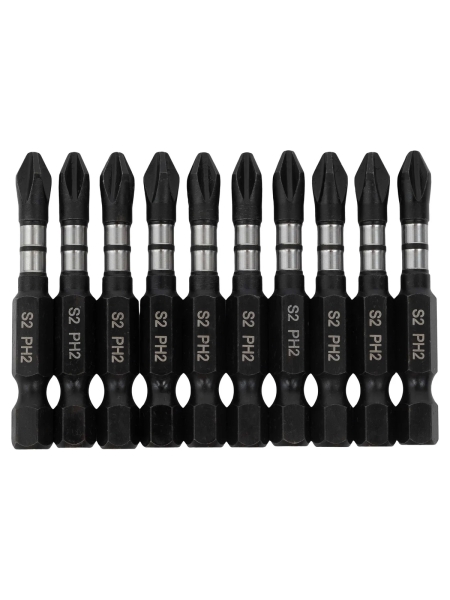 Биты ударные Impact PH2, 50 мм, 10 шт Inforce 11-01-375