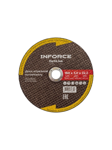 Диск отрезной по металлу OptiLine (180x3.0x22.2 мм) Inforce INB18030