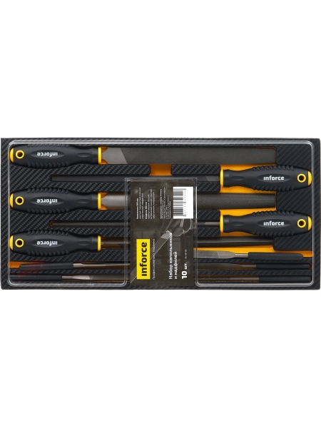 Набор напильников и надфилей 200мм Inforce 10 шт 06-09-92