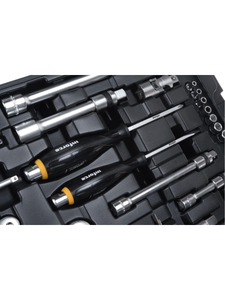 Набор инструментов Inforce 120 предметов 1/2" & 3/8" & 1/4", Сталь Cr-V, Профессиональный, 06-07-20