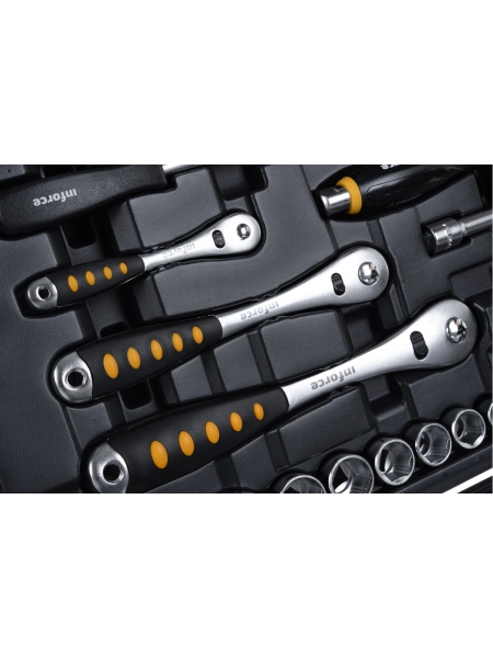 Набор инструментов Inforce 120 предметов 1/2" & 3/8" & 1/4", Сталь Cr-V, Профессиональный, 06-07-20