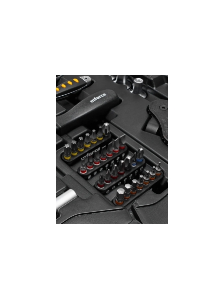 Набор инструментов Inforce 120 предметов 1/2" & 3/8" & 1/4", Сталь Cr-V, Профессиональный, 06-07-20