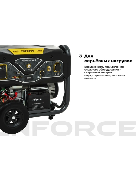 Бензиновый генератор (8 кВт; эл.стартер; ATS, колёса и ручки) Inforce GL 8000 04-03-16