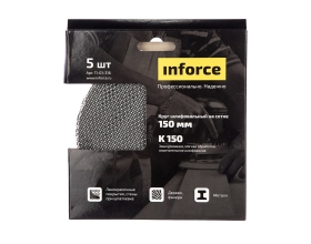 Круг шлифовальный на сетке (5 шт; 150 мм; K 150; картонный бокс) Inforce 11-01-316