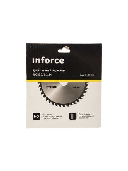 Диск пильный по дереву (190х30/20 мм; 24 зуба) Inforce 11-01-094
