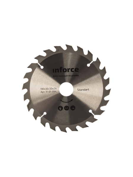 Диск пильный по дереву (190х30/20 мм; 24 зуба) Inforce 11-01-094