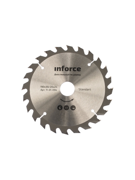 Диск пильный по дереву (190х30/20 мм; 24 зуба) Inforce 11-01-094