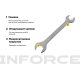 Рожковый ключ 19x22мм Inforce, Сталь Cr-V, профессиональный, 06-05-64