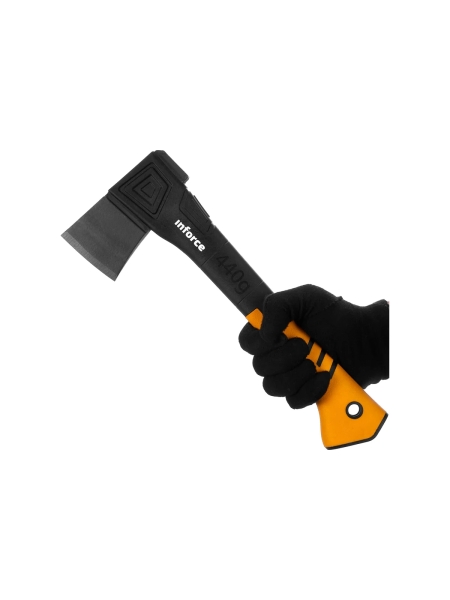 Универсальный топор с точилкой в кофре Inforce 440 гр 06-12-023