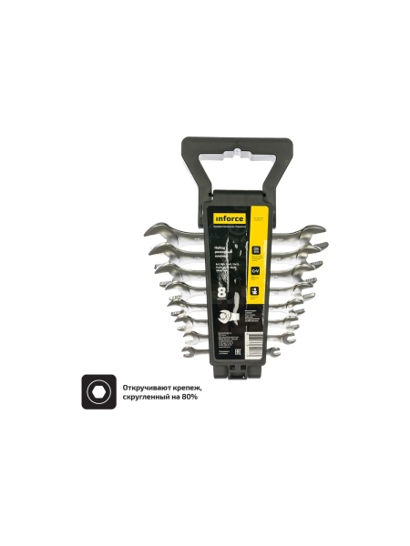 Набор рожковых ключей 8 предметов Inforce 06-05-78