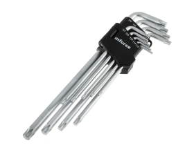 Набор экстра-длинных ключей Inforce TORX 9 штук, Т10-Т50, 06-05-96