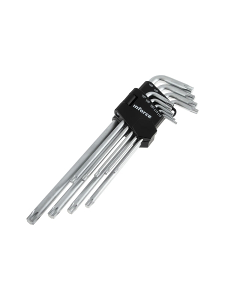 Набор экстра-длинных ключей Inforce TORX 9 штук, Т10-Т50, 06-05-96