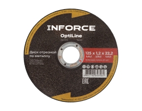 Диск отрезной по металлу OptiLine (125x1.2x22.2 мм) упаковка 20шт. Inforce INB12512-20