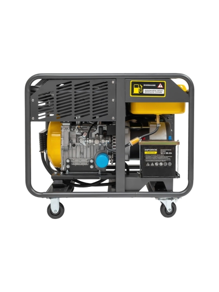 Дизельный трехфазный генератор Inforce (11 кВт; эл.стартер; колёса; подогрев) IDGL 11000-3
