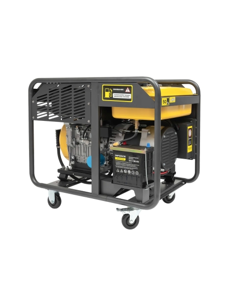 Дизельный трехфазный генератор Inforce (11 кВт; эл.стартер; колёса; подогрев) IDGL 11000-3