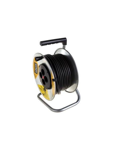 Силовой удлинитель на металлической катушке Inforce К4-Е-30 30 м 4 розетки с з/к 45130