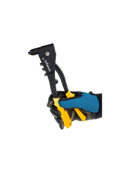 Литой ручной заклепочник Inforce в кейсе, с набором заклепок 2.4-4.8 мм 06-14-101