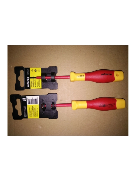 Диэлектрическая отвертка Inforce 2,5х75мм 06-09-48