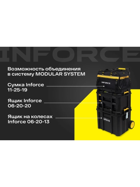 Сумка для инструмента Inforce 20" с возможностью объединения в систему MODULAR SYSTEM 11-25-19
