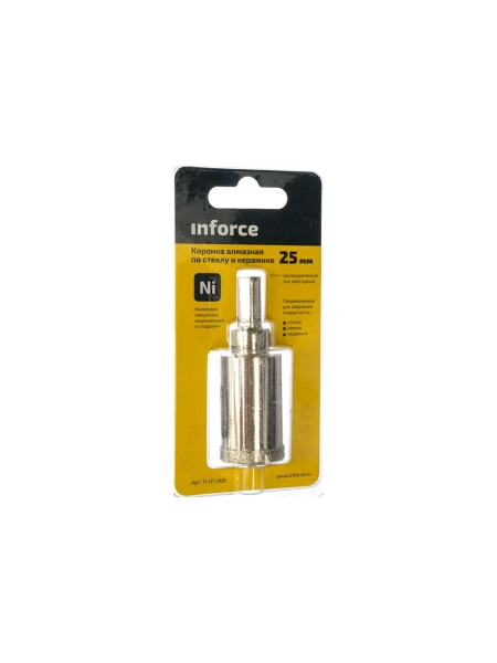 Коронка алмазная по стеклу и керамике (25 мм; 30 мм) Inforce 11-01-068