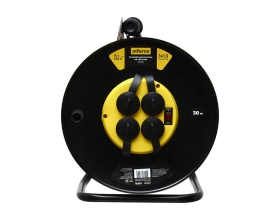 Силовой удлинитель на катушке Inforce 4 гнезда, с/з КГт 3х1,5 16A 30м IP44 GRANITE ZG 09-15-01