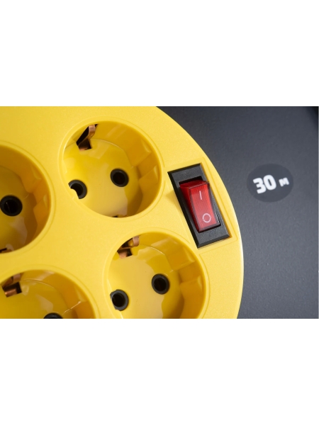 Силовой удлинитель на катушке Inforce 4 гнезда, с/з КГт 3х1,5 16A 30м IP44 GRANITE ZG 09-15-01