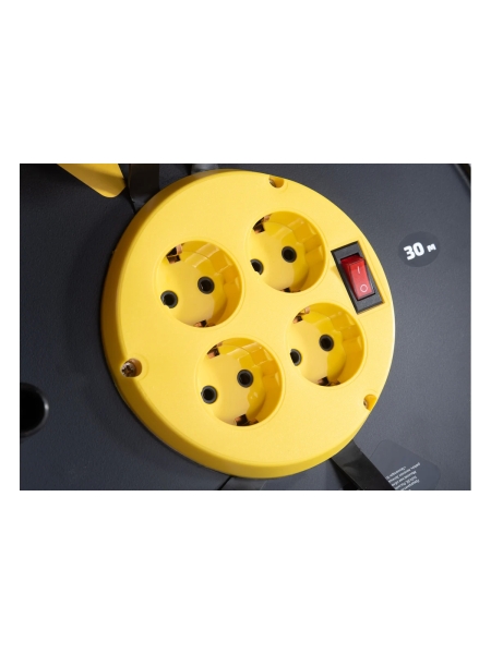 Силовой удлинитель на катушке Inforce 4 гнезда, с/з КГт 3х1,5 16A 30м IP44 GRANITE ZG 09-15-01