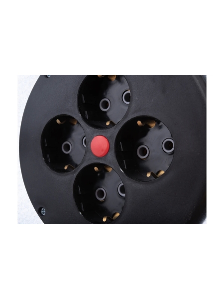 Силовой удлинитель на металлической катушке Inforce К4-Е-50 50 м 4 розетки с з/к 44150